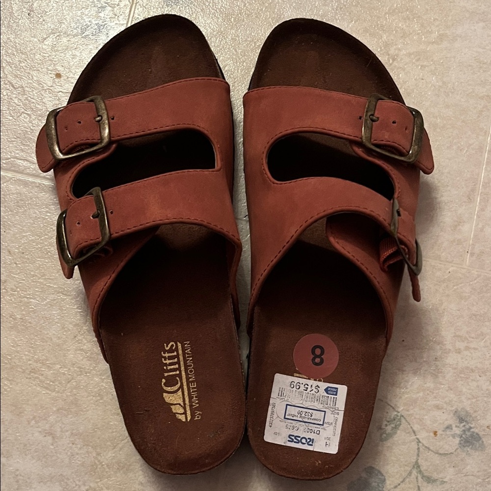 Cliffs by White Mountain Rust Slide Sandals